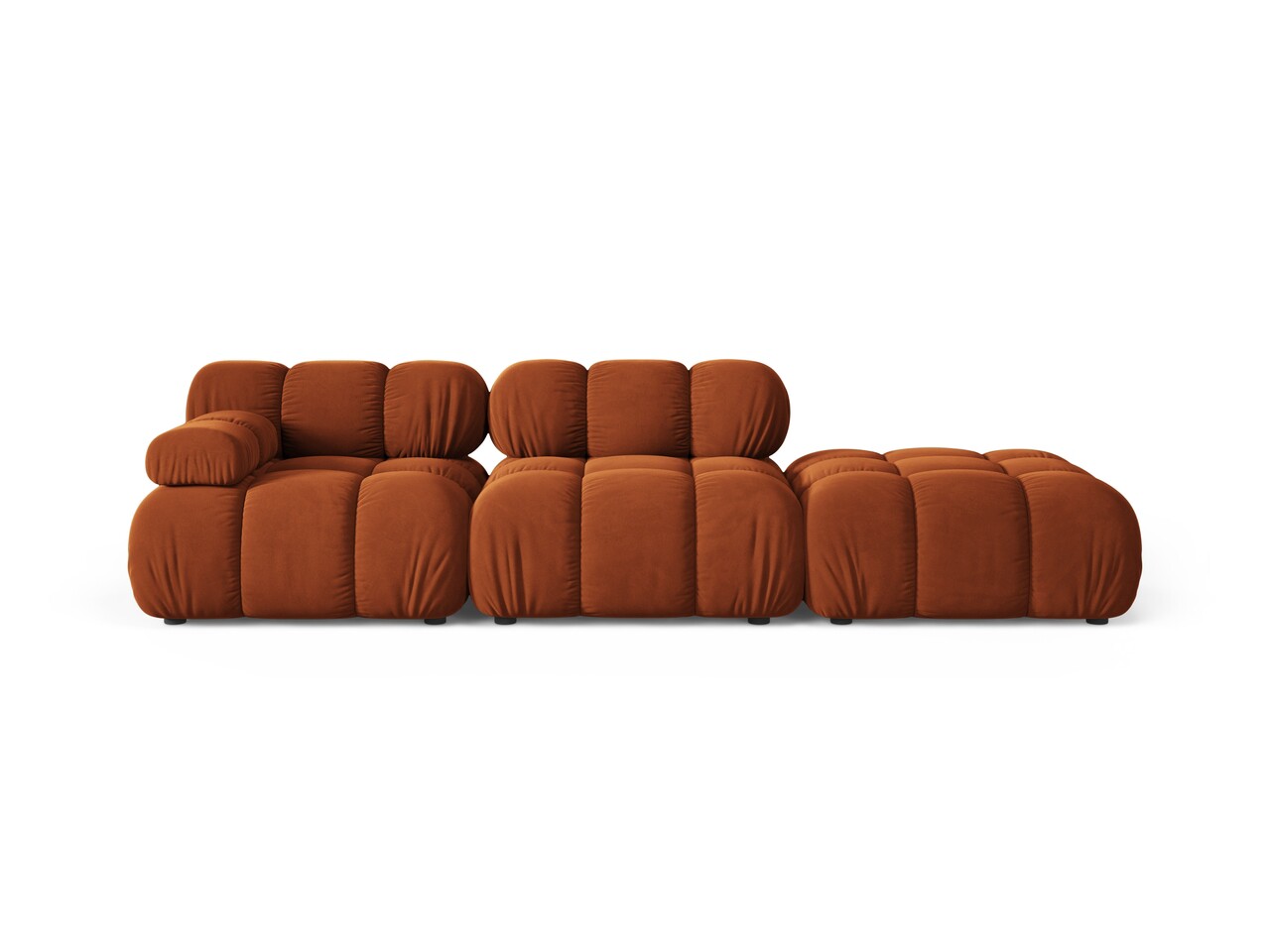 Canapea modulara 4 locuri cotiera dreapta, Bellis-51, Micadoni Home, 282x94x70 cm, catifea, teracota - imagine 6
